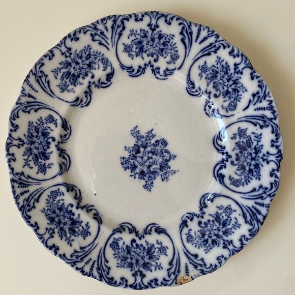 Floral CEICE Upper Hanley England Semi-Porcelain Flow Blue 10